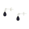 Blue Goldstone Sterling Silver Pear Shape Drop Earrings - DBJ785