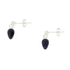Blue Goldstone Sterling Silver Teardrop Drop Earrings - DBJ786