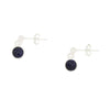 Blue Goldstone Sterling Silver Round Drop Earrings - DBJ787