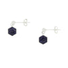 Blue Goldstone Sterling Silver Hexagonal Drop Earrings - DBJ788