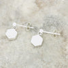 Blue Goldstone Sterling Silver Hexagonal Drop Earrings - DBJ788