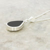 Derbyshire Blue John and Whitby Jet Pear Shape Pendant and Chain - DBJ791