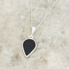Derbyshire Blue John and Whitby Jet Teardrop Pendant and Chain - DBJ793