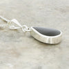 Derbyshire Blue John and Whitby Jet Pear Shape Pendant and Chain - DBJ795