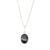 Derbyshire Blue John and Turquoise Oval Pendant and Chain - DBJ796