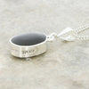 Derbyshire Blue John and Whitby Jet Oval Pendant and Chain - DBJ798