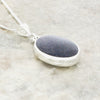 Derbyshire Blue John and Blue Goldstone Oval Pendant and Chain - DBJ799