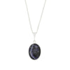 Derbyshire Blue John and Blue Goldstone Oval Pendant and Chain - DBJ800