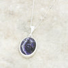 Derbyshire Blue John and Blue Goldstone Oval Pendant and Chain - DBJ800