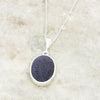 Derbyshire Blue John and Blue Goldstone Oval Pendant and Chain - DBJ800