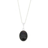 Derbyshire Blue John and Blue Goldstone Oval Pendant and Chain - DBJ801