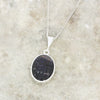 Derbyshire Blue John and Blue Goldstone Oval Pendant and Chain - DBJ801