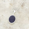 Derbyshire Blue John and Blue Goldstone Oval Pendant and Chain - DBJ801