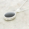Derbyshire Blue John and Whitby Jet Oval Pendant and Chain - DBJ802