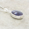 Derbyshire Blue John Reversible Oval Pendant and Chain - DBJ803