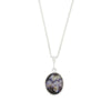 Derbyshire Blue John and Turquoise Oval Pendant and Chain - DBJ804