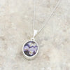 Derbyshire Blue John and Turquoise Oval Pendant and Chain - DBJ804