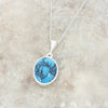 Derbyshire Blue John and Turquoise Oval Pendant and Chain - DBJ804