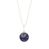 Derbyshire Blue John and Whitby Jet Round Pendant and Chain - DBJ805