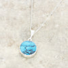 Derbyshire Blue John and Turquoise Round Pendant and Chain - DBJ806