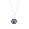 Derbyshire Blue John and Blue Goldstone Round Pendant and Chain - DBJ807