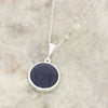 Derbyshire Blue John and Blue Goldstone Round Pendant and Chain - DBJ807