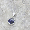 Derbyshire Blue John and Blue Goldstone Mini Hexagonal Pendant and Chain - DBJ808