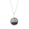 Derbyshire Blue John and Blue Goldstone Large Round Pendant and Chain - DBJ811