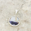 Derbyshire Blue John and Blue Goldstone Large Round Pendant and Chain - DBJ811