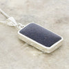 Derbyshire Blue John and Blue Goldstone Rectangular Pendant and Chain - DBJ812