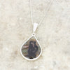Derbyshire Blue John and Blue Goldstone Large Pear Shape Pendant and Chain - DBJ813