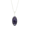 Derbyshire Blue John and Blue Goldstone Large Oval Pendant and Chain - DBJ815