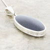 Derbyshire Blue John and Blue Goldstone Large Oval Pendant and Chain - DBJ815