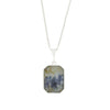 Derbyshire Blue John and Blue Goldstone Elongated Octagonal Pendant and Chain - DBJ816