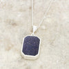 Derbyshire Blue John and Blue Goldstone Elongated Octagonal Pendant and Chain - DBJ816