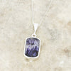 Derbyshire Blue John and Blue Goldstone Barrel Shape Pendant and Chain - DBJ817