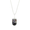 Derbyshire Blue John and Blue Goldstone Half Barrel Shape Pendant and Chain - DBJ818