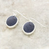 Blue Goldstone and Derbyshire Blue John Sterling Silver Large Drop Earrings - DBJ819
