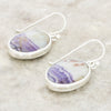 Blue Goldstone and Derbyshire Blue John Sterling Silver Large Drop Earrings - DBJ819