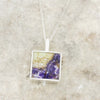 Derbyshire Blue John Reversible Square Pendant and Chain - DBJ820