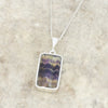 Derbyshire Blue John Reversible Rectangular Pendant and Chain - DBJ821