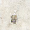 Derbyshire Blue John Reversible Rectangular Pendant and Chain - DBJ821