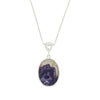 Derbyshire Blue John Reversible Oval Pendant and Chain - DBJ822