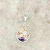 Derbyshire Blue John Reversible Pear Shape Pendant and Chain - DBJ823
