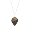 Derbyshire Blue John Reversible Teardrop Shape Pendant and Chain - DBJ824