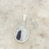 Derbyshire Blue John Reversible Oval Pendant and Chain - DBJ825