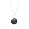 Derbyshire Blue John and Whitby Jet Round Pendant and Chain - DBJ827