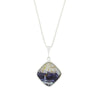 Derbyshire Blue John Reversible Cushion Shaped Pendant and Chain - DBJ830