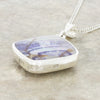 Derbyshire Blue John Reversible Cushion Shaped Pendant and Chain - DBJ830
