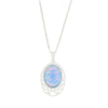 Opalique Sterling Silver Celtic Oval Pendant and Chain - DBJ831